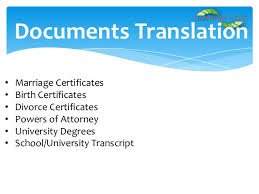 documents translations services